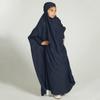 AFAVOM Abaya for Girls Muslim Full Cover Dress with Hijab Kaftan Islamic Prayer Robes Dress Kids Long Sleeve Formal Prayer Clothes Dubai Hijab Eid Dress Teens Casual Maxi Gown Navy Blue 12-13 Years view 2