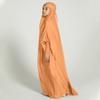 AFAVOM Abaya for Girls Muslim Full Cover Dress with Hijab Kaftan Islamic Prayer Robes Dress Kids Long Sleeve Formal Prayer Clothes Dubai Hijab Eid Dress Teens Casual Maxi Gown Orange 11-12 Years view 2