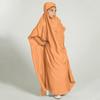 AFAVOM Abaya for Girls Muslim Full Cover Dress with Hijab Kaftan Islamic Prayer Robes Dress Kids Long Sleeve Formal Prayer Clothes Dubai Hijab Eid Dress Teens Casual Maxi Gown Orange 11-12 Years view 3