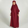 AFAVOM Abaya for Girls Muslim Full Cover Dress with Hijab Kaftan Islamic Prayer Robes Dress Kids Long Sleeve Formal Prayer Clothes Dubai Hijab Eid Dress Teens Casual Maxi Gown Wine Red 8-9 Years view 2