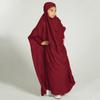 AFAVOM Abaya for Girls Muslim Full Cover Dress with Hijab Kaftan Islamic Prayer Robes Dress Kids Long Sleeve Formal Prayer Clothes Dubai Hijab Eid Dress Teens Casual Maxi Gown Wine Red 8-9 Years view 4