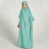 AFAVOM Abaya for Girls Muslim Full Cover Dress with Hijab Kaftan Islamic Prayer Robes Dress Kids Long Sleeve Formal Prayer Clothes Dubai Hijab Eid Dress Teens Casual Maxi Gown Light Green 6-7 Years view 2