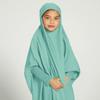 AFAVOM Abaya for Girls Muslim Full Cover Dress with Hijab Kaftan Islamic Prayer Robes Dress Kids Long Sleeve Formal Prayer Clothes Dubai Hijab Eid Dress Teens Casual Maxi Gown Light Green 6-7 Years view 4