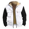Generic Winter Long Sleeve Shirts for Men Fleece Flannel Shirt for Men Gift for 15 Year Old Boy Young Mens Winter Coats Pullover Sweater Men Men's Henley Shirts4-White,Small view 1