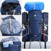 Bseash 60L Waterproof Hiking Camping Backpack with Rain Cover, Lightweight Outdoor Sport Travel Daypack for Climbing Touring (Blue) view 4