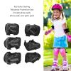 Gavigain 6Pcs Knee Pads for Kids Knee Elbow Pads, Youth Protective Pads Adjustable Roller Skating Protective Gear Knee Elbow Palm Guards for Roller Skating Bike Cycling Skateboard (Black) view 3
