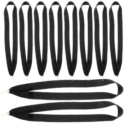 BESPORTBLE Award Ribbons 10pcs Medal Ribbons Award Neck Ribbons Medal Lanyards with with Snap Clips Award Participation Ribbons for Competitions Sports Meeting Party Awards Black