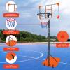 AOKUNG Teenagers Youth Height Adjustable 5.6 to 7ft Basketball Hoop 28 Inch Backboard Portable Basketball Goal System with Stable Orange Base and Wheels, use for Indoor Outdoor view 4