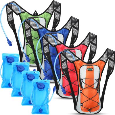 Chunful 4 Pack Hydration Backpack with 2L Water Bladder, Sport Hydration Water Backpack with Water Bladder Pack for Men Women Hiking Running Cycling Biking(Classic Style)