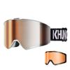 KHUNO NIMBUS Cylindrical Snow Goggles w/Dual Lens by ZEISS Lenses, Dark Thunder, M/L view 1