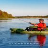 OCEANBROAD Adjustable Carbon Fishing Kayak Paddle - 94in/240cm-98in/250cm-102in/260cm Carbon Fiber Shaft Paddles Kayaking Fishing Oar with Paddle Leash, Blue view 2