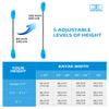 OCEANBROAD Adjustable Carbon Fishing Kayak Paddle - 94in/240cm-98in/250cm-102in/260cm Carbon Fiber Shaft Paddles Kayaking Fishing Oar with Paddle Leash, Blue view 4