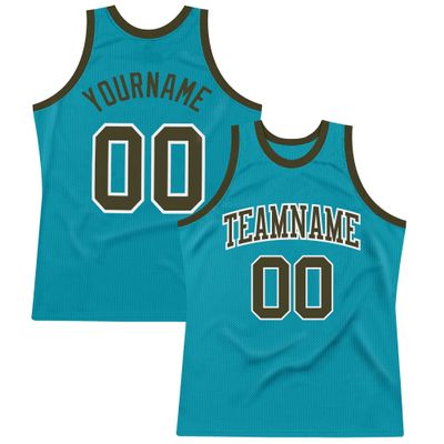 Custom Basketball Jersey for Men Women Kids, Personalized Stitched Printed Team Name Number Logo, Teal Olive White Sports Shirt