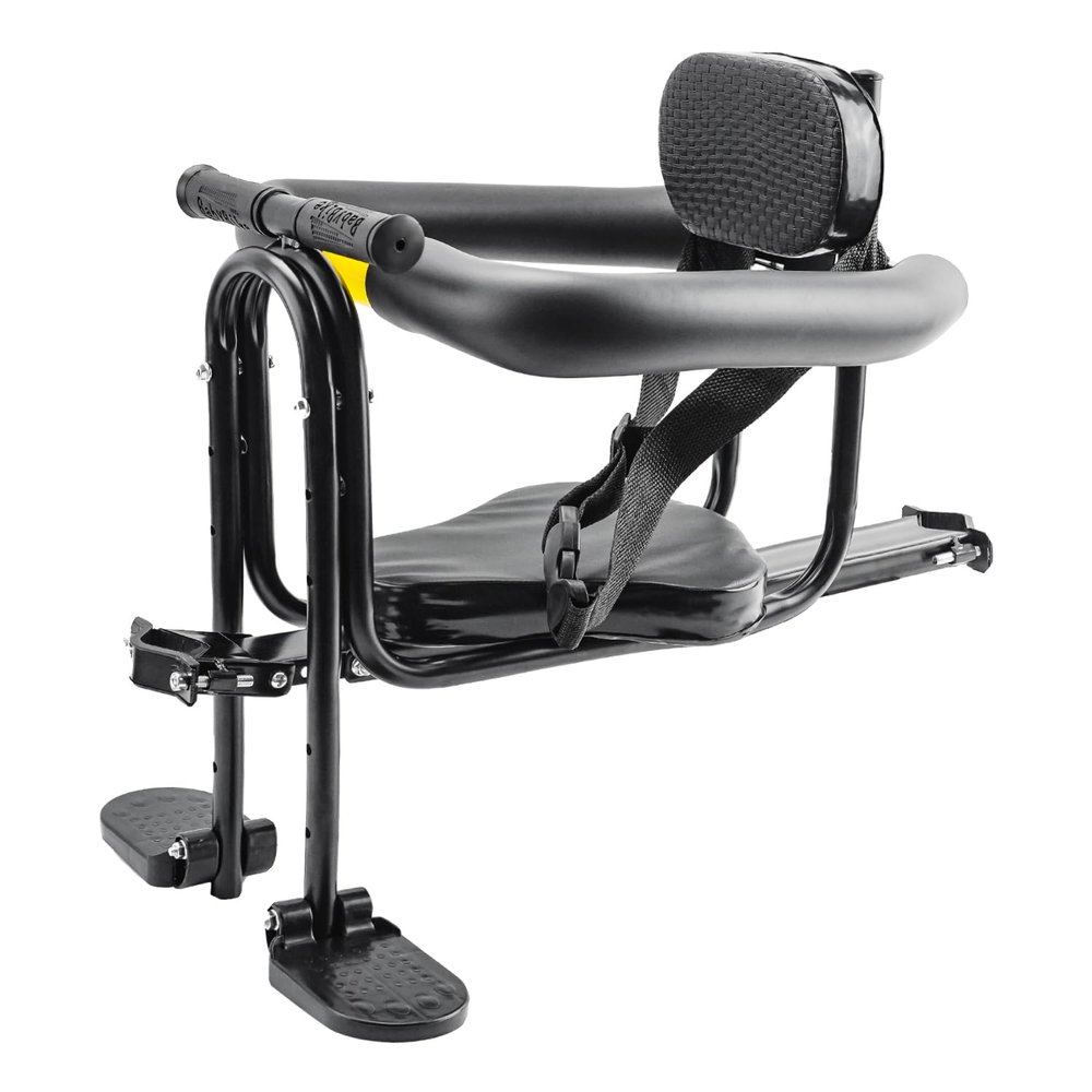 YouTeMei Child Bike Seat, Front Mount Bike Seat for Mountain Bike, Kid Bike Carrier with Handrail Seat Belt and Pedal,PVC Soft Seat