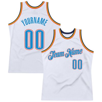 Custom Basketball Jersey for Men Women Kids, Personalized Stitched Printed Name Number Logo, White Orange and Blue Sports Shirt