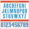 Custom Basketball Jersey for Men Women Kids, Personalized Stitched Printed Name Number Logo, White Orange and Blue Sports Shirt view 3