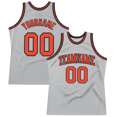 Custom Basketball Jersey for Men Women Kids, Personalized Stitched Printed Team Name Number Logo, Gray Orange Black Sports Shirt