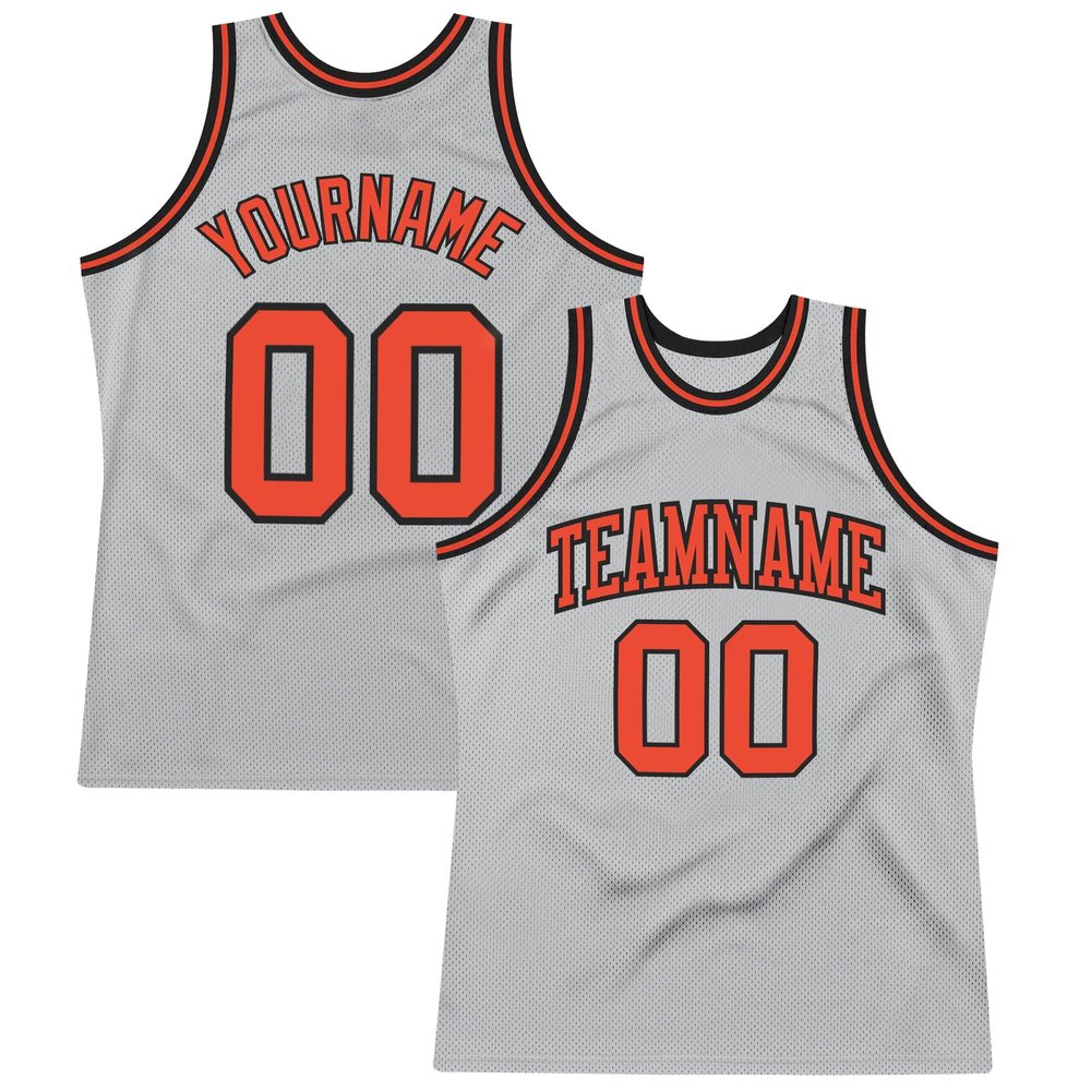 Custom Basketball Jersey for Men Women Kids, Personalized Stitched Printed Team Name Number Logo, Gray Orange Black Sports Shirt