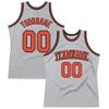 Custom Basketball Jersey for Men Women Kids, Personalized Stitched Printed Team Name Number Logo, Gray Orange Black Sports Shirt view 1