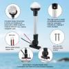 CLGMarine 12-Inch Folding LED Navigation Anchor Light | Lightweight Anodized Aluminum Pole | Pontoon Boat Bimini & Stern Light | USCG 2NM | Horizontal Mount Base | 12V DC White view 3