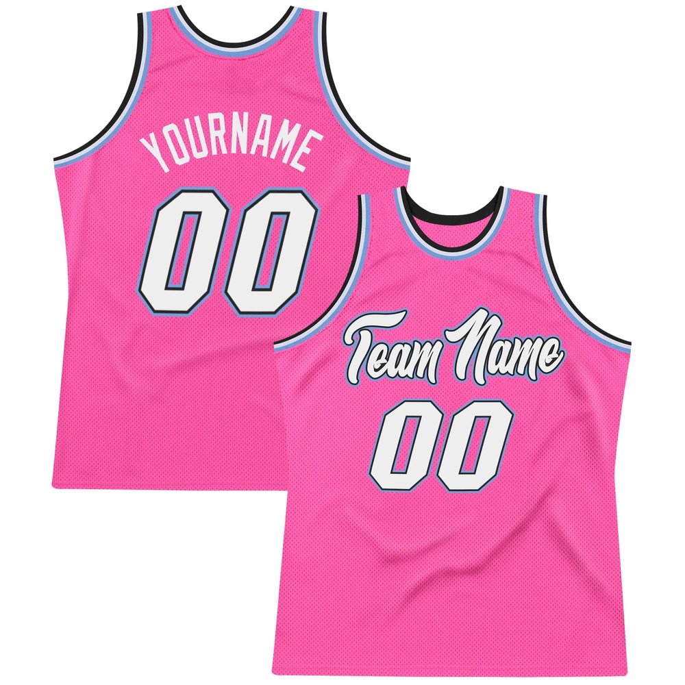 Custom Basketball Jersey for Men Women Kids, Personalized Stitched Printed Team Name Number Logo, Pink White Blue Sports Shirt