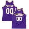 Custom Basketball Jersey for Men Women Kids, Personalized Stitched Printed Team Name Number Logo, Purple White Old Gold Sports Shirt view 1