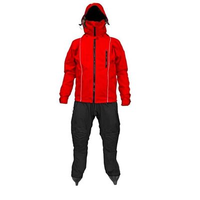 Hcclijo Full Drysuit Waterproof Dry Suit Overlays Jacket Breathable Designed Kiteboarding Windsurfing Sailing Kayak RedBlack XS