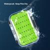 Gonex Fly Boxes for Fly Fishing Jig Boxes Two-Sided Waterproof Lightweight Fly Fishing Box Easy Grip Transparent Lid Fly Fishing Lures Box, 4.1"x 3.0"x 1.2", Green view 3