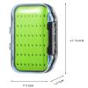 Gonex Fly Boxes for Fly Fishing Jig Boxes Two-Sided Waterproof Lightweight Fly Fishing Box Easy Grip Transparent Lid Fly Fishing Lures Box, 4.1"x 3.0"x 1.2", Green view 4