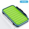 Gonex Fly Boxes for Fly Fishing Jig Boxes Two-Sided Waterproof Lightweight Fly Fishing Box Easy Grip Transparent Lid Fly Fishing Lures Box, 5.9"x 3.8"x 1.77", Green view 2