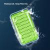 Gonex Fly Boxes for Fly Fishing Jig Boxes Two-Sided Waterproof Lightweight Fly Fishing Box Easy Grip Transparent Lid Fly Fishing Lures Box, 5.9"x 3.8"x 1.77", Green view 3