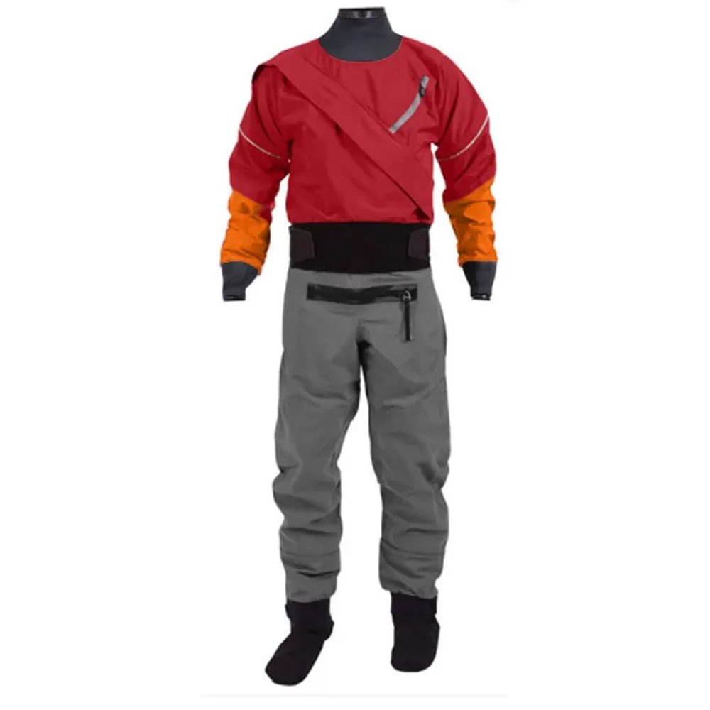 Hcclijo Men's Swift Entry Drysuit Latex Waterproof Breathable Dry Suit For Kayak Surf Underwater Wetsuit 3 XXL