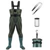 Gonex Chest Waders Hunting Fishing Waders for Men Women Waterproof 70D Nylon Wader for Duck Hunting Fishing, Green, Sizes 13 view 1