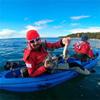 Men's Drysuits With Long Zipper 4-Layer Semi-Dry Suits Riding Waterproof Kayaking Fishing Ski Outfit Red L view 4
