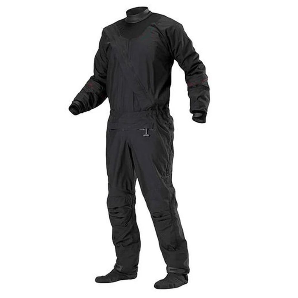 3-Layer Drywear Fabric Waterproof Cross-Chest Entry Relief Zippers Breathable Overall Suit Kiteboarding Sailors black S