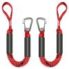 2PCS Fender Lines 2FT Premium Bungee Boat Lines with 316 Stainless Clip for Boat Bumper/Boat Fender Boat Accessories for Mooring for Jet Ski, SeaDoo, Yamaha WaveRunner Dinghy (Red&Black, 2 Feet) view 1