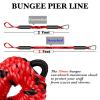 2PCS Fender Lines 2FT Premium Bungee Boat Lines with 316 Stainless Clip for Boat Bumper/Boat Fender Boat Accessories for Mooring for Jet Ski, SeaDoo, Yamaha WaveRunner Dinghy (Red&Black, 2 Feet) view 2