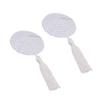 JUMISEE Reusable Adhesive Nipple Covers Pasties, Shiny Glitter Sequin Silicone Round-Shaped Breast Petals Bra with Tassel White view 4