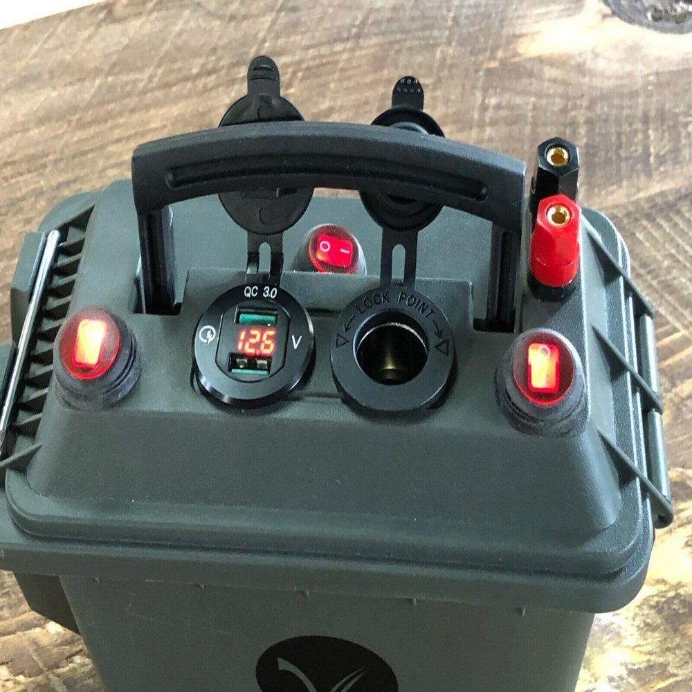 RED PowerBox 12v Ice Fishing Outdoors Kayak Fish Finder fits Lithium 7ah 10ah OEM