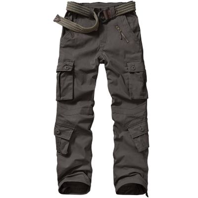 Jawtut Womens Cargo Pants Army Combat Work Pants with 8 Pockets Casual Cotton Ripstop Construction Pants (2083 Grey 14)