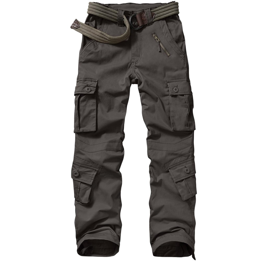 Jawtut Womens Cargo Pants Army Combat Work Pants with 8 Pockets Casual Cotton Ripstop Construction Pants (2083 Grey 14)