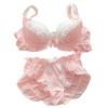 Girls Underwear Sweet Lace With Steel Ring Bra Set Kawaii Sexy Lingerie Bow Lace Bras And Panty Lolita Plus Size Underwear (Color : pink, Size : 80C) view 1
