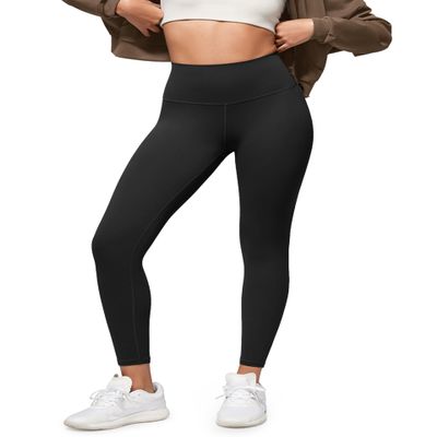 ODODOS Buttery Soft Lounge Yoga Leggings for Women 7/8 Length 25" High Waist Yoga Pants, Black, Small