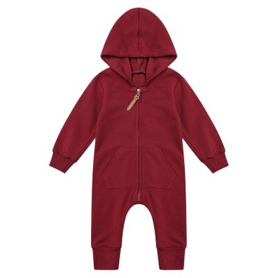 Yartina Infant Baby Girls Boys Fall Winter Snowsuit Hooded Bodysuit Long Sleeve Pocketed Romper Outerwear Red 6-9 Months