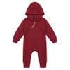 Yartina Infant Baby Girls Boys Fall Winter Snowsuit Hooded Bodysuit Long Sleeve Pocketed Romper Outerwear Red 6-9 Months view 1
