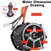 YHOZHUT 1200W 1500W DC Brushless Differential Motor 48V 60V 72V High-Power Electric Motor 16 Gear 3200 RPM Electric Tricycle Motor for Electric Cars, Automobiles, Equipment Modification,1500w,48V view 2