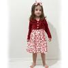 2T Toddler Little Girls Valentines Dress Outfits Red Heart Sleeveless Sundress with Long Sleeve Waffle Cardigan Set 2-3T view 2