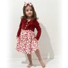 2T Toddler Little Girls Valentines Dress Outfits Red Heart Sleeveless Sundress with Long Sleeve Waffle Cardigan Set 2-3T view 4