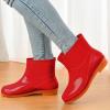 IWIHMIV Short Boots Rain Boots for Women Short Rubber Boots Waterproof Ankle Rain Boots Comfortable Slip On Rain Boots for WomenRed,6.5 view 2