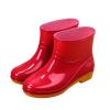 IWIHMIV Short Boots Rain Boots for Women Short Rubber Boots Waterproof Ankle Rain Boots Comfortable Slip On Rain Boots for WomenRed,6.5 view 3